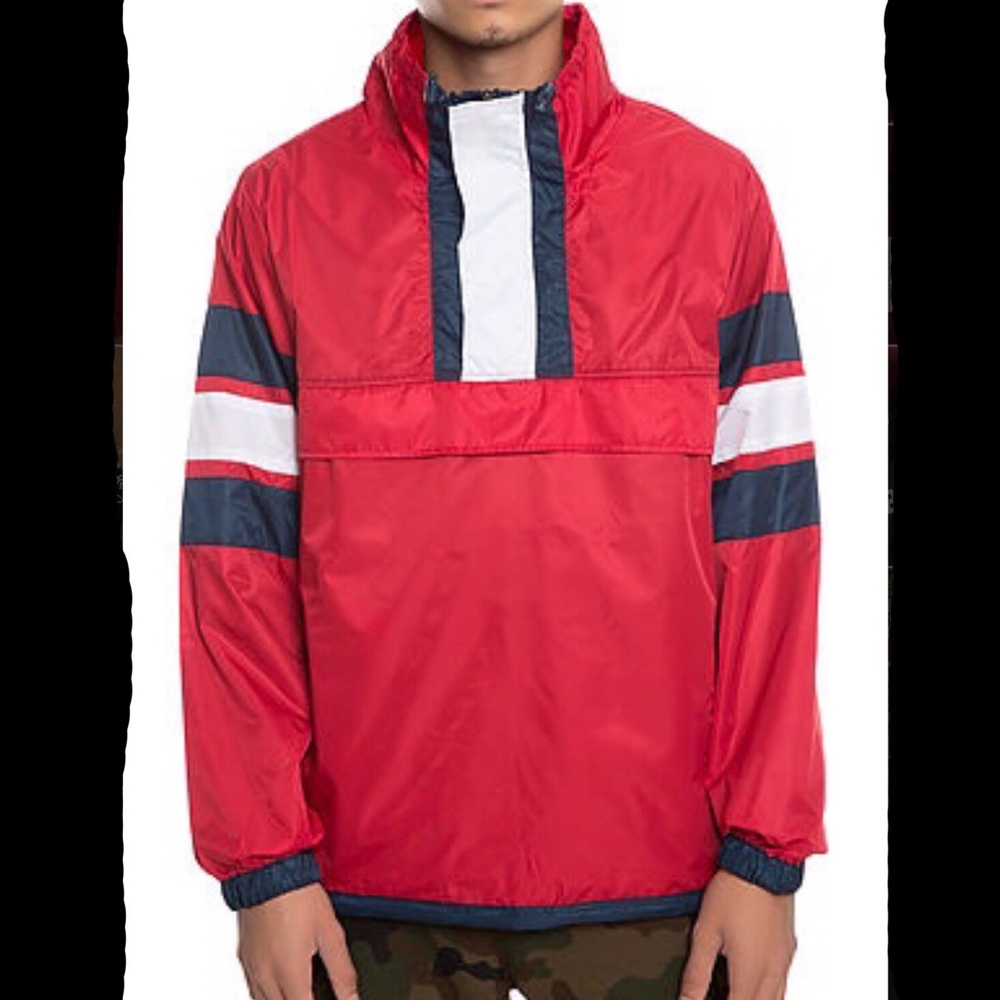 Rebel Minds Red Windbreaker with pouch